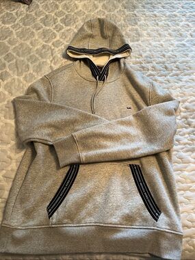 Michael Kors Men's Light Gray Logo-Trim Hooded Sweatshirt
